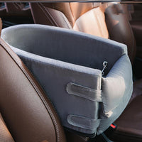 HKM-7090877 Deerskin Velvet Dog Car Seat Nest - Anti-Dirty Central Control Den in Brown, Gray, or Blue