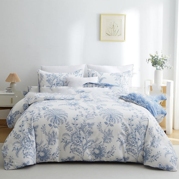 HKM-709139 Geometric Pattern Quilt Cover Set - Three-Piece Double Bedding with Pillowcases