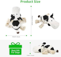HKM-7091901 Durable Plush Dog Toy with Squeaker and Crinkle Ears, Chew Toy for Small, Medium, and Large Dogs