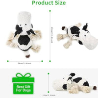 HKM-7091901 Durable Plush Dog Toy with Squeaker and Crinkle Ears, Chew Toy for Small, Medium, and Large Dogs