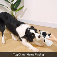 HKM-7091901 Durable Plush Dog Toy with Squeaker and Crinkle Ears, Chew Toy for Small, Medium, and Large Dogs