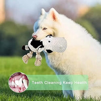 HKM-7091901 Durable Plush Dog Toy with Squeaker and Crinkle Ears, Chew Toy for Small, Medium, and Large Dogs