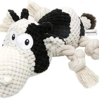 HKM-7091901 Durable Plush Dog Toy with Squeaker and Crinkle Ears, Chew Toy for Small, Medium, and Large Dogs