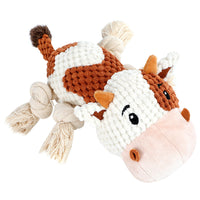 HKM-7091901 Durable Plush Dog Toy with Squeaker and Crinkle Ears, Chew Toy for Small, Medium, and Large Dogs