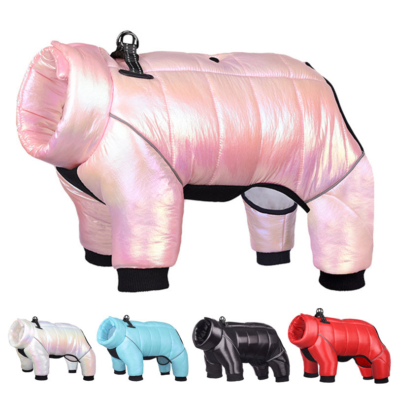 HKM-709203 Warm Waterproof Dog Down Jacket for Small Dogs - Cotton Two-Leg Design for Winter Comfort