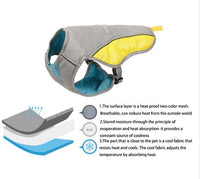 HKM-7092797 Breathable Cooling Vest for Dogs - Heat-Resistant, Moisture-Absorbing Fabric, Reflective Strips, Adjustable Fit