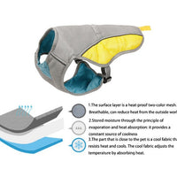 HKM-7092797 Breathable Cooling Vest for Dogs - Heat-Resistant, Moisture-Absorbing Fabric, Reflective Strips, Adjustable Fit
