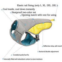 HKM-7092797 Breathable Cooling Vest for Dogs - Heat-Resistant, Moisture-Absorbing Fabric, Reflective Strips, Adjustable Fit