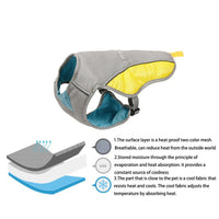 HKM-7092797 Breathable Cooling Vest for Dogs - Heat-Resistant, Moisture-Absorbing Fabric, Reflective Strips, Adjustable Fit