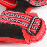 HKM-7093693 Reflective Dog Leash with Vest-style Harness - Black, Red, Fluorescent Orange, Multiple Sizes Available