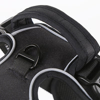 HKM-7093693 Reflective Dog Leash with Vest-style Harness - Black, Red, Fluorescent Orange, Multiple Sizes Available
