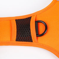 HKM-7093693 Reflective Dog Leash with Vest-style Harness - Black, Red, Fluorescent Orange, Multiple Sizes Available