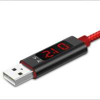 HKM-709395 Nylon Smart Display Data Cable for iPhone and Android Devices – Fast Charging and Data Transfer