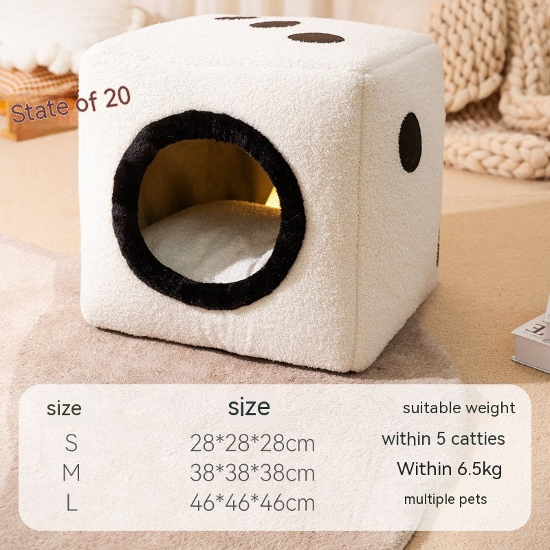 HKM-7094461 Cozy Windproof Pumpkin-Themed Pet Bed for Cats and Small Dogs