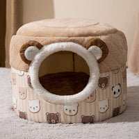 HKM-7094461 Cozy Windproof Pumpkin-Themed Pet Bed for Cats and Small Dogs