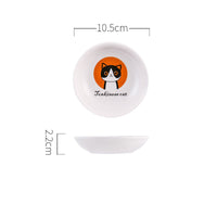 HKM-7094589 Handmade 4-Inch Ceramic Snack Plate for Cats and Dogs
