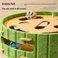HKM-7095229 Interactive Cat Puzzle Toy - Turntable Design with Multiple Styles in Felt