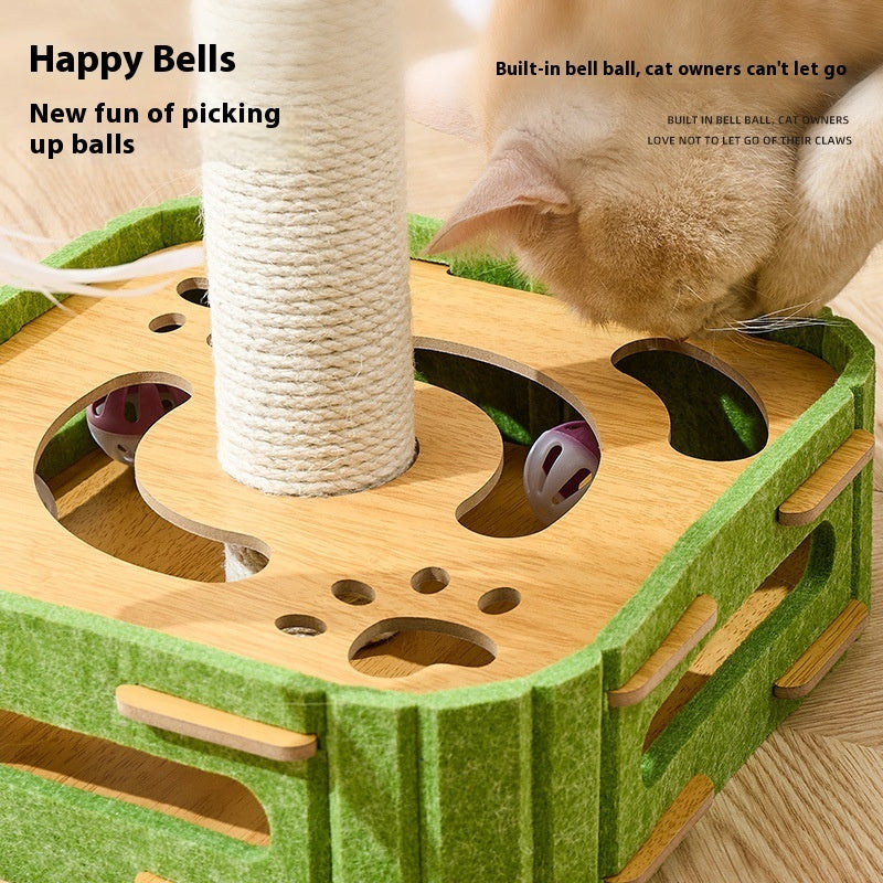 HKM-7095229 Interactive Cat Puzzle Toy - Turntable Design with Multiple Styles in Felt