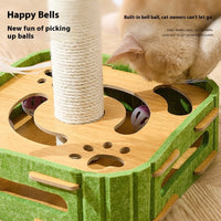 HKM-7095229 Interactive Cat Puzzle Toy - Turntable Design with Multiple Styles in Felt