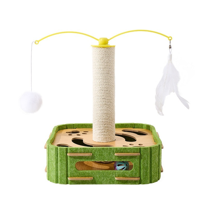 HKM-7095229 Interactive Cat Puzzle Toy - Turntable Design with Multiple Styles in Felt