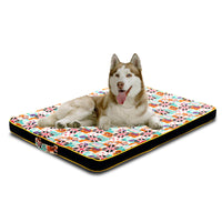 HKM-7096253 Thickened Dog Bed Mat with High Resilience Sponge and Printed Canvas Cover