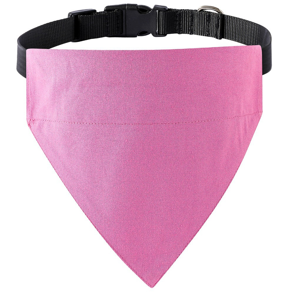 HKM-7096765 Cotton Multicolor Dog Triangular Scarf for All Seasons - DIY Pet Accessory