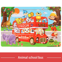 HKM-709779 30-Piece Wooden Jigsaw Puzzle for Toddlers - Educational Montessori Animal Game for Kids