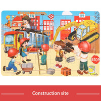 HKM-709779 30-Piece Wooden Jigsaw Puzzle for Toddlers - Educational Montessori Animal Game for Kids