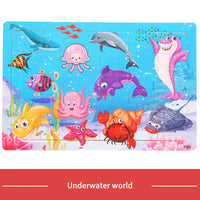 HKM-709779 30-Piece Wooden Jigsaw Puzzle for Toddlers - Educational Montessori Animal Game for Kids