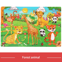 HKM-709779 30-Piece Wooden Jigsaw Puzzle for Toddlers - Educational Montessori Animal Game for Kids