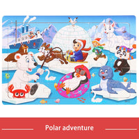 HKM-709779 30-Piece Wooden Jigsaw Puzzle for Toddlers - Educational Montessori Animal Game for Kids
