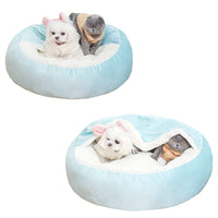 HKM-7098429 Cozy Orthopedic Dog Bed with Hooded Blanket - Waterproof and Dirt Resistant Cuddler for Cats and Puppies