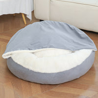 HKM-7098429 Cozy Orthopedic Dog Bed with Hooded Blanket - Waterproof and Dirt Resistant Cuddler for Cats and Puppies