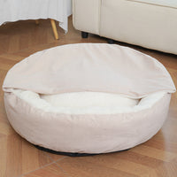 HKM-7098429 Cozy Orthopedic Dog Bed with Hooded Blanket - Waterproof and Dirt Resistant Cuddler for Cats and Puppies