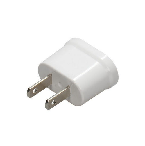 HKM-709843 USA to EU Travel Adapter - White Plug Converter with Dual Round Pin Output