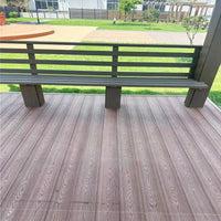 HKM-709843 WPC Interlocking Decking Tiles - Durable Solid Wood Plastic Composite Teak Flooring for Outdoor Use