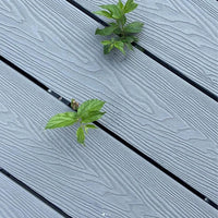HKM-709843 WPC Interlocking Decking Tiles - Durable Solid Wood Plastic Composite Teak Flooring for Outdoor Use