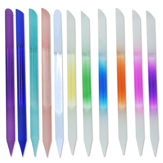 HKM-709971 Cylindrical Nano Glass Nail File Set in Assorted Colors for Manicure Use
