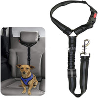 HKM-7099965 Elastic Reflective Dog Car Harness with Traction Rope and Strap
