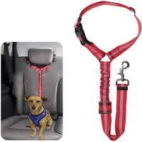 HKM-7099965 Elastic Reflective Dog Car Harness with Traction Rope and Strap