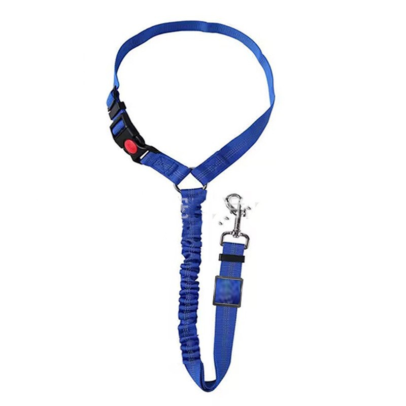 HKM-7099965 Elastic Reflective Dog Car Harness with Traction Rope and Strap