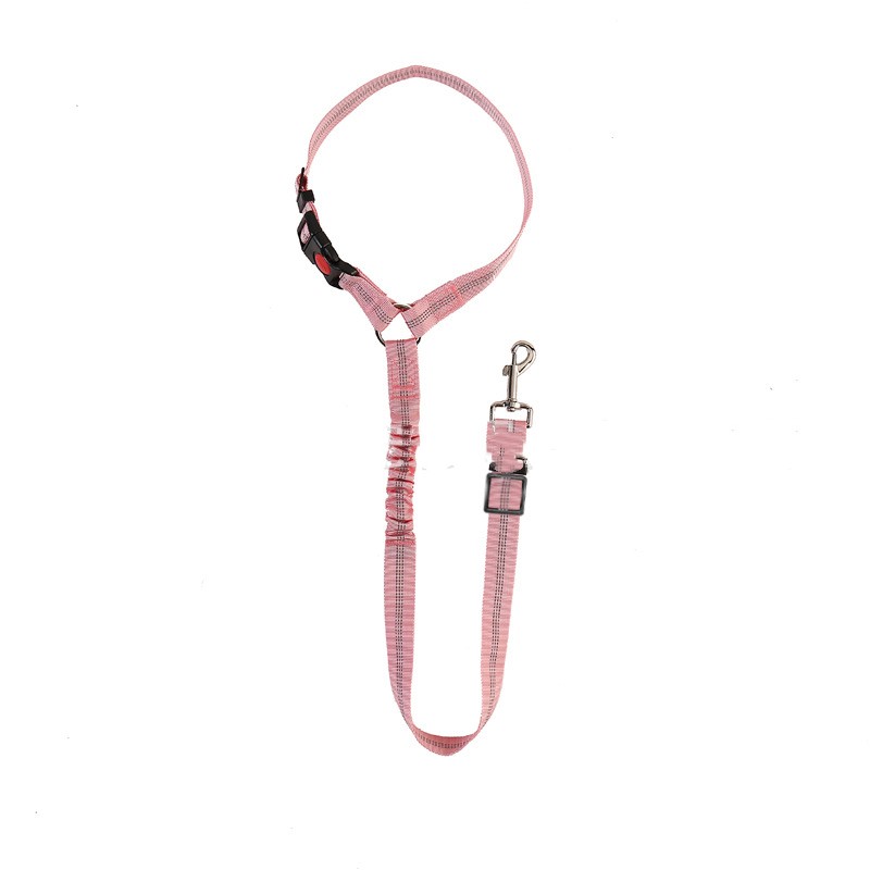 HKM-7099965 Elastic Reflective Dog Car Harness with Traction Rope and Strap