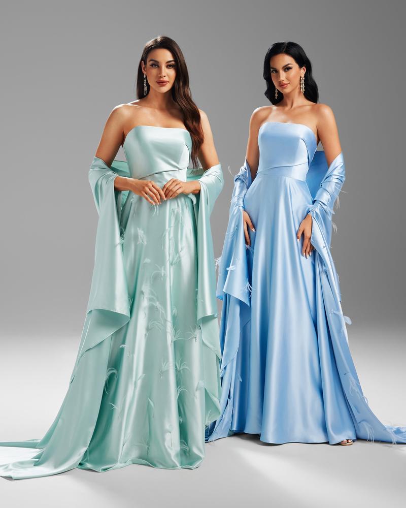 HKM-710035 Elegant Blue Evening Dress for Ladies - Model EZ25073