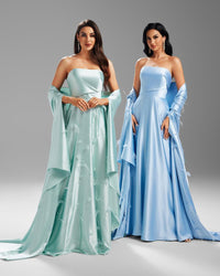 HKM-710035 Elegant Blue Evening Dress for Ladies - Model EZ25073
