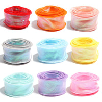 HKM-710163 Colorful Fishtail Organza Yarn Wave Edge Lace Ribbons - 5 Yards x 4 cm for DIY Bouquets and Gift Packaging
