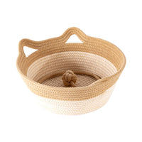 HKM-7102013 Coarse Linen Rattan Cat Nest - Universal Cat Bed for All Seasons, Woven Sleeping Mat in Beige Khaki