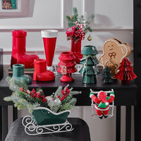 HKM-710291 Gingerbread Man Ceramic Vase for Modern Floral Arrangements, Hand-Painted Glazed Design