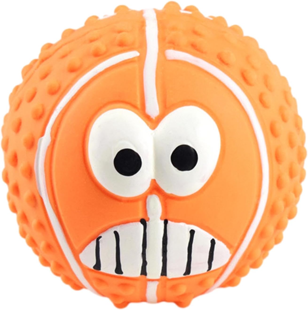 HKM-7103421 Smile Face Latex Dog Ball Toys - Durable, Squeaky Chewing Balls for Small to Medium Dogs and Cats