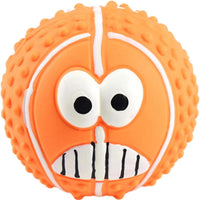 HKM-7103421 Smile Face Latex Dog Ball Toys - Durable, Squeaky Chewing Balls for Small to Medium Dogs and Cats