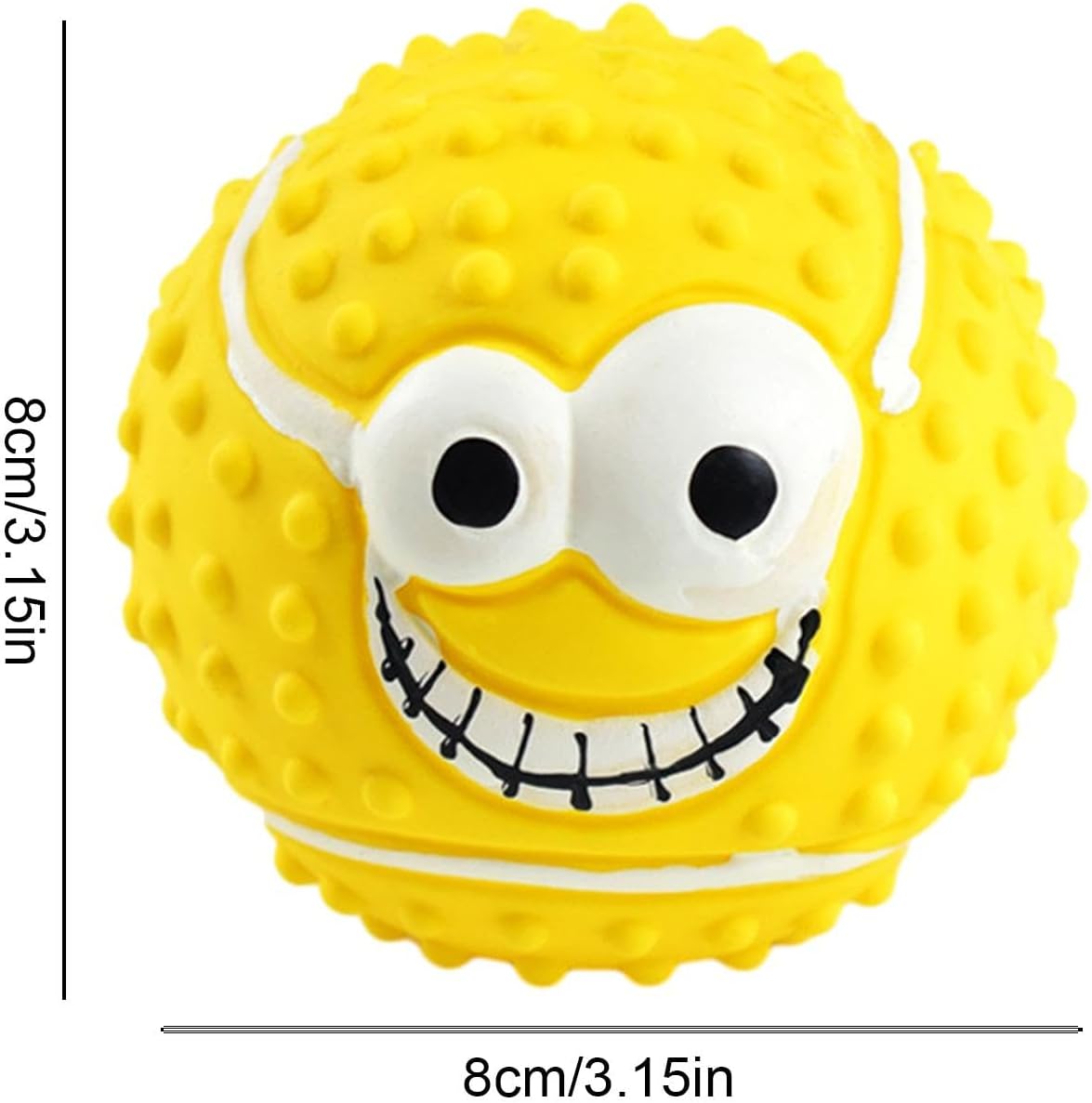 HKM-7103421 Smile Face Latex Dog Ball Toys - Durable, Squeaky Chewing Balls for Small to Medium Dogs and Cats